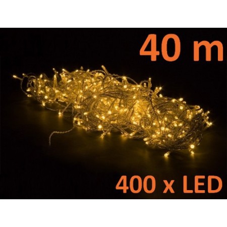 Světelný LED řetěz venkovní / vnitřní, teple bílá, 400 LED, 40 m