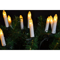 Elektrické retro svíčky na vánoční strom - teple bílá, 20 ks, 9 m
