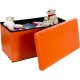 Skládací lavice - taburet, skládací s úložným prostorem, oranžová