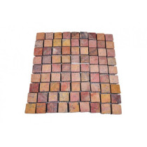 Obklad / dlažba - mozaika z červeného mramoru, 1 m2