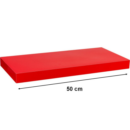 Moderní nástěnná police, lesklá červená, 50 cm