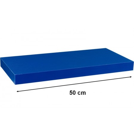 Moderní nástěnná police modrá, 50 cm
