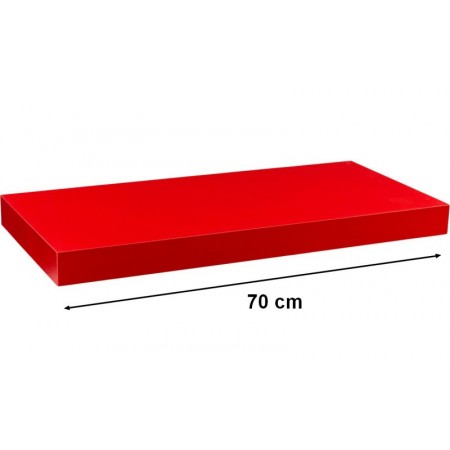 Moderní nástěnná police červená, 70 cm