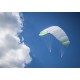 Létající drak - kite 200x70 cm, akrobatický, 2 vodící lana, zelená / bílá