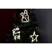 Vánoční svítící ozdoby na okno z LED diod, hvězda, sněhulák, sob