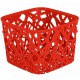 Designový plastový úložný košík na stůl - červený