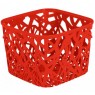 Designový plastový úložný košík na stůl - červený