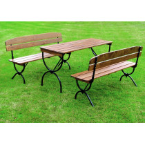 Sestava dřevěného zahradního nábytku z masivu- 1 stůl, 2 lavice