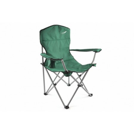 Skládací textilní židle s kovovým rámem vč. tašky - zelená