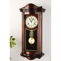 Dekorativní nástěnné kyvadlobé hodiny- imitace mahagonu, 64 cm