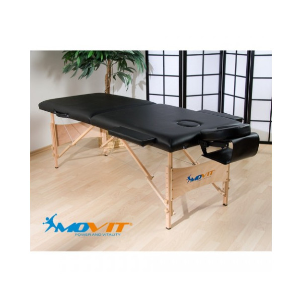 Skládací masážní lehátko s opěrkou hlavy, černé