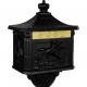 Okrasná poštovní schránka na tyči, historický vzhled, černá