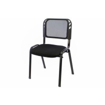Stohovatelná židle s ocelovým rámem, černá