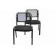 2 ks stohovatelná židle s ocelovým rámem, černá