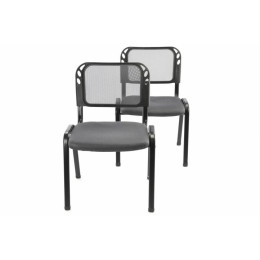 2 ks stohovatelná židle s ocelovým rámem, šedá