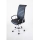 Elegantní kancelářská židle na kolečkách, eko kůže, černá