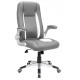 Pohodlná kancelářská židle, eko kůže, šedá / bílá