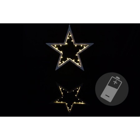 Vánoční výzdoba - svítící hvězda na baterie 25,5 cm