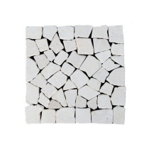 Obklad / dlažba, mozaika z přírodního kamene bílá, 1 m2