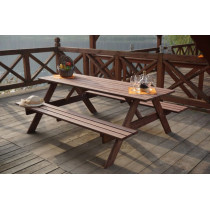 Zahradní dřevěný set z borovicového dřeva, stůl s lavicemi 200 cm 