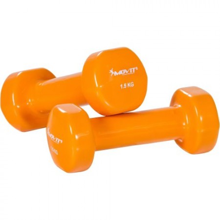 Fitness činky s vinylovým potahem 2x1,5 kg, oranžové