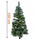 Umělý vánoční strom se zasněženým vzhledem, vč. šišek, 1,5 m