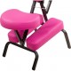 Profesionální masážní židle skládací, nosnost 130 kg, růžová