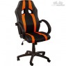 Otočná kancelářská židle, závodní design, černá / oranžová