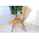 Set kovového zahradního nábytku 7 ks, textilní potah, šedá / oranžová