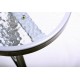 Elegantní kovový zahradní nábytek 7 ks, stůl se skleněnou deskou, šedá / černá