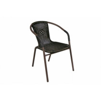 Ratanová stohovatelná zahradní židle, ocelový rám