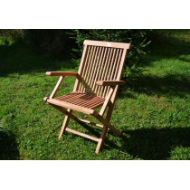 Dřevěná skládací židle z masivu- týkové dřevo