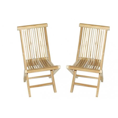 2 ks skládací zahradní židle, masiv- týkové dřevo