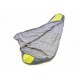Mumiový spací pytel, polyester / hedvábí, 150 g/m², žlutá / šedá