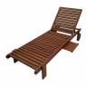 Luxusní dřevěné relaxační lehátko se stolkem a kolečky