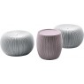Designový set plastového nábytku, háčkovaný vzor, fialová / šedá