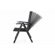 2 ks lehká hliníková zahradní židle s textilní výplní, černá / šedá