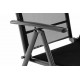 4 ks lehká hliníková zahradní židle s textilní výplní, černá / šedá