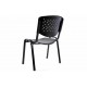 2 ks kovová židle s plastovým sedákem a opěrkou, černá