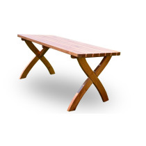 Masivní zahradní stůl z borovicového dřeva 160 cm, lakovaný
