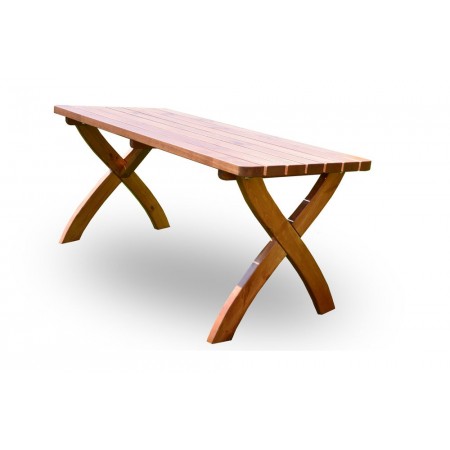 Masivní zahradní stůl z borovicového dřeva 160 cm, lakovaný