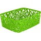 Dekorativní plastový košík na stůl A4, zelený