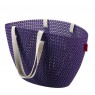 Plastová nákupní taška s textilními úchyty, fialová