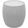 Kruhový designový stolek s úložným prostorem, šedý