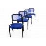 4 ks kovová židle s polstrovaným sedákem, modrá