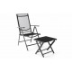 Zahradní židle s textilním polstrováním, vč. podložky pod nohy, antracit / černá