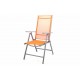 Sestava hliníkového zahradního nábytku, skládací židle, šedá / oranžová