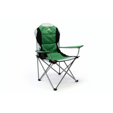 Skládací textilní židle s područkami, zelená / černá