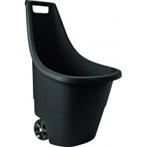 Plastový zahradní vozík s kolečky 50 l, černý