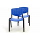 2 ks kovová židle s plastovým sedákem a opěradlem, modrá